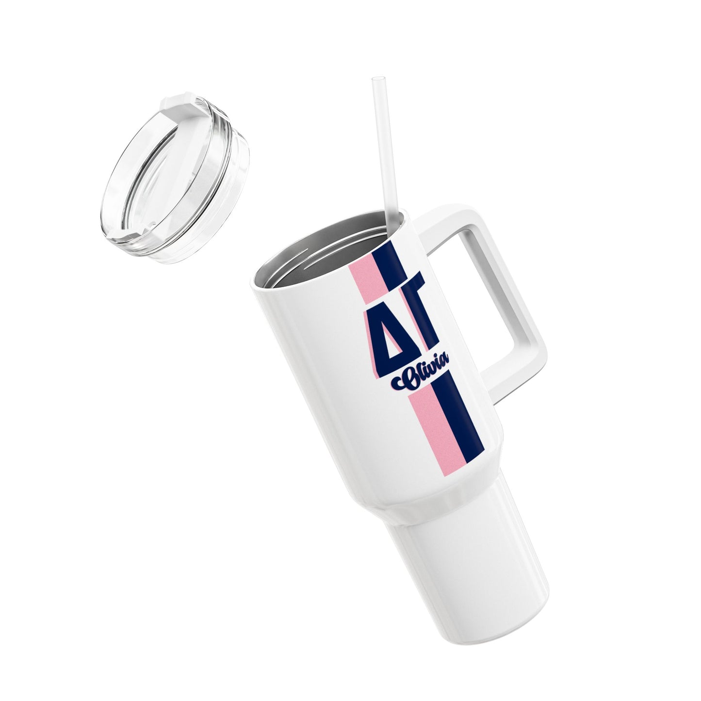 Delta Gamma Personalized Stripe 40oz Tumbler - Ivy Society