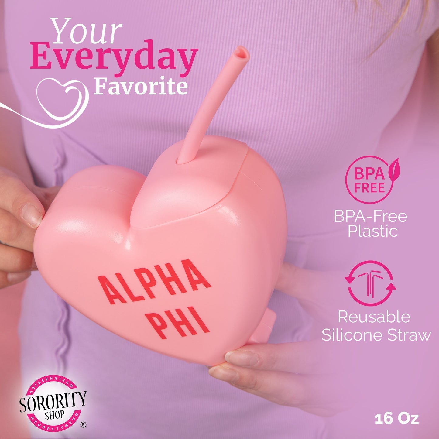 Alpha Chi Omega Heart Tumbler - Ivy Society