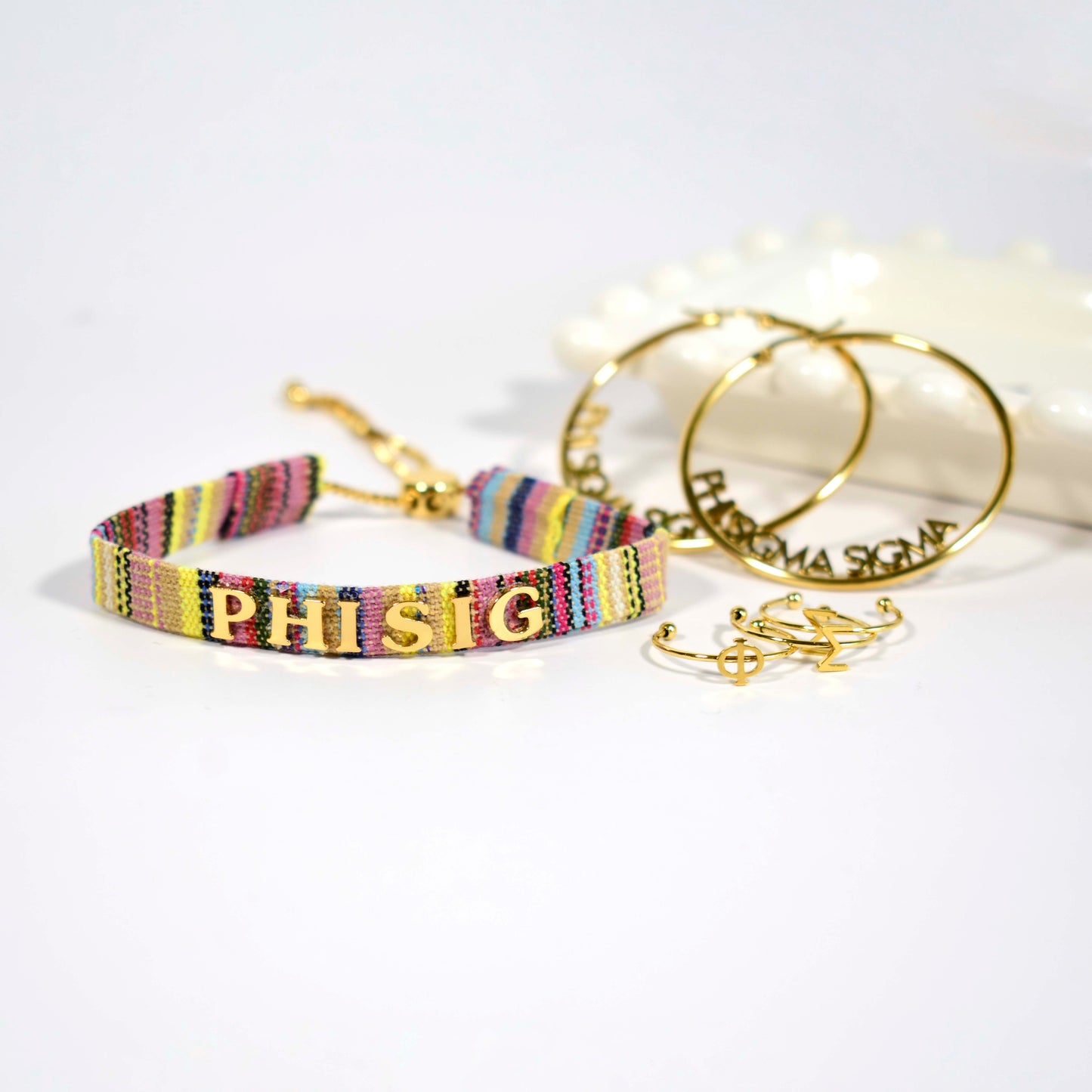Phi Sigma Sigma Woven Bracelet - Ivy Society