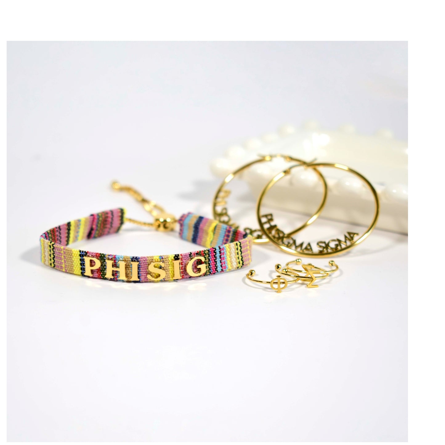 Phi Sigma Sigma Woven Bracelet - Ivy Society