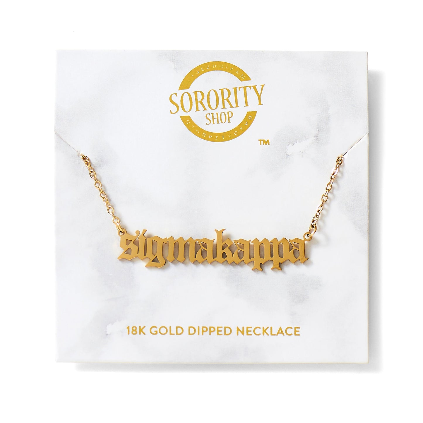 Sigma Kappa Old English Necklace - Ivy Society