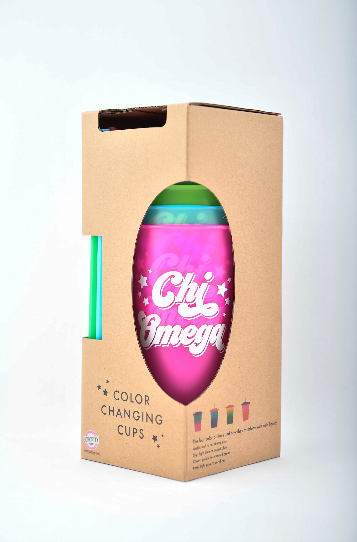 Chi Omega Color Changing Cups 4 Pack - Ivy Society