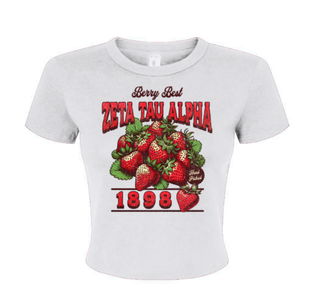 Zeta Tau Alpha Strawberry Baby Tee - Ivy Society