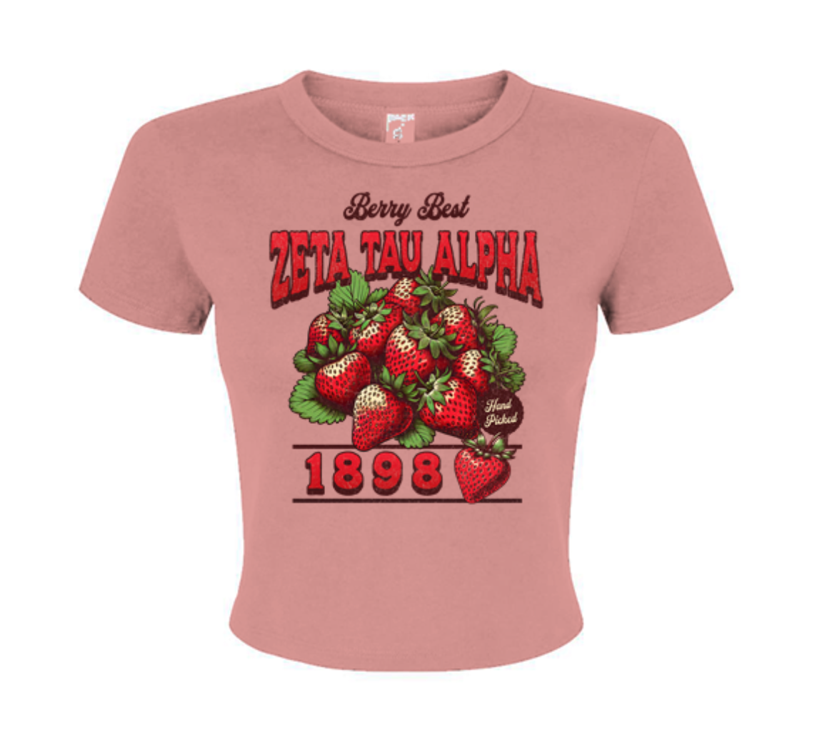 Zeta Tau Alpha Strawberry Baby Tee - Ivy Society