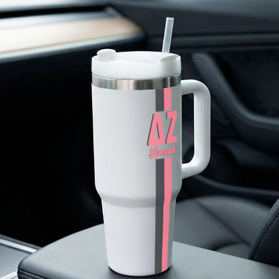 Delta Zeta Personalized Stripe 40oz Tumbler