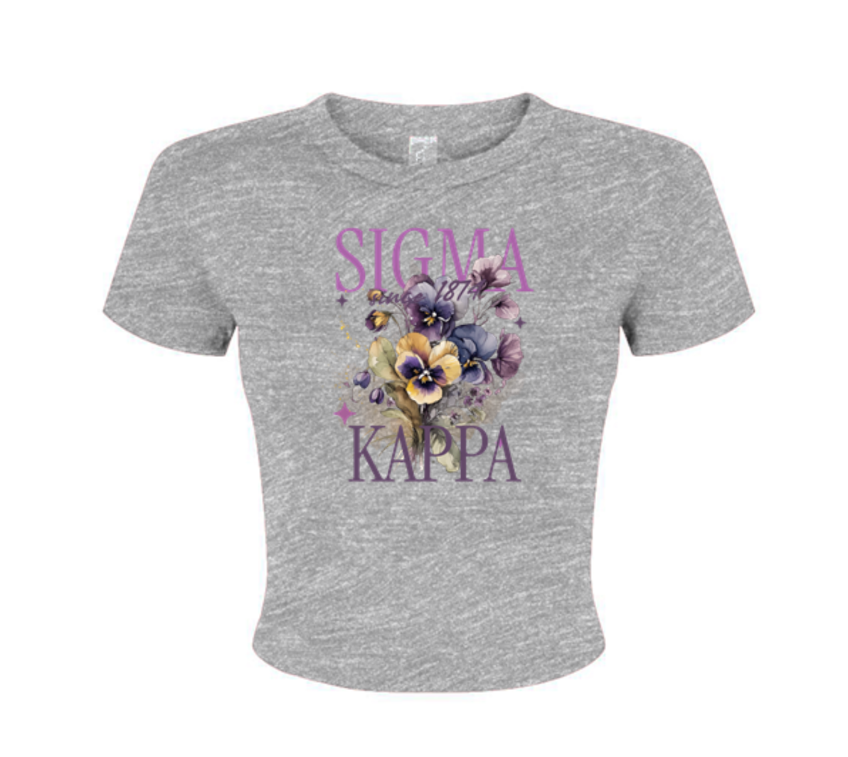 Sigma Kappa Flower Baby Tee - Ivy Society