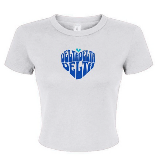 Tri Delta Heart Baby Tee - Ivy Society