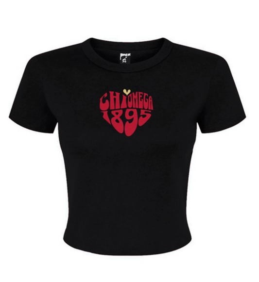 Chi Omega Heart Baby Tee - Ivy Society
