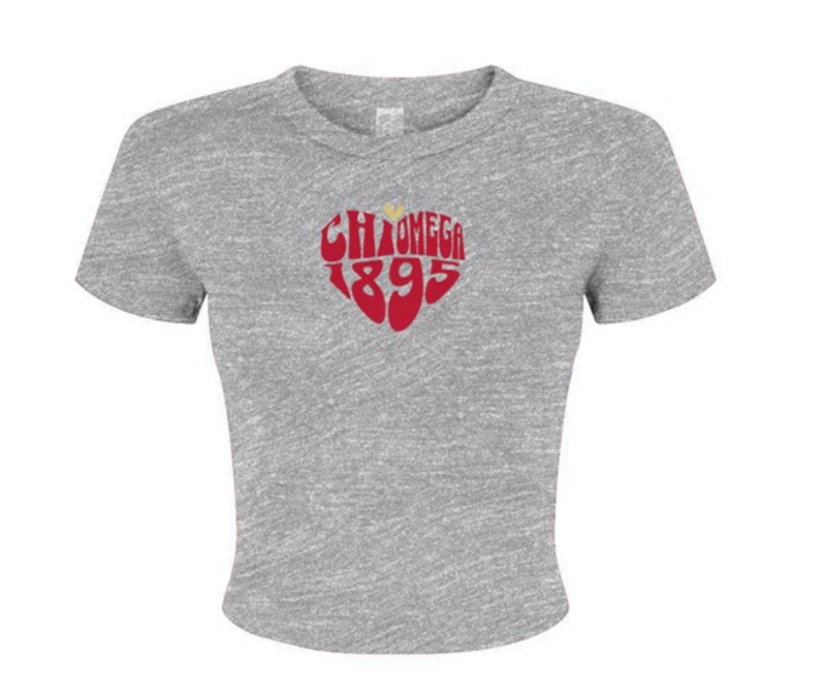 Chi Omega Heart Baby Tee - Ivy Society