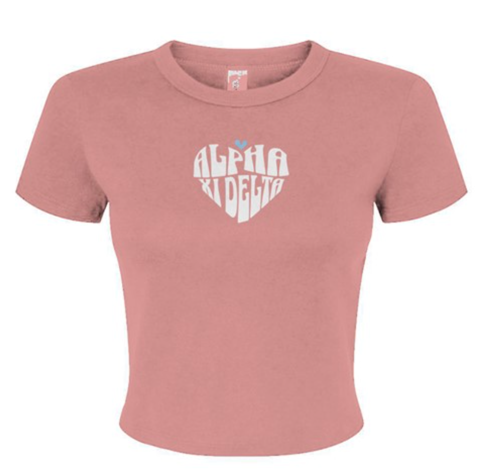 Alpha Xi Delta Heart Baby Tee - Ivy Society