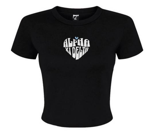 Alpha Xi Delta Heart Baby Tee - Ivy Society