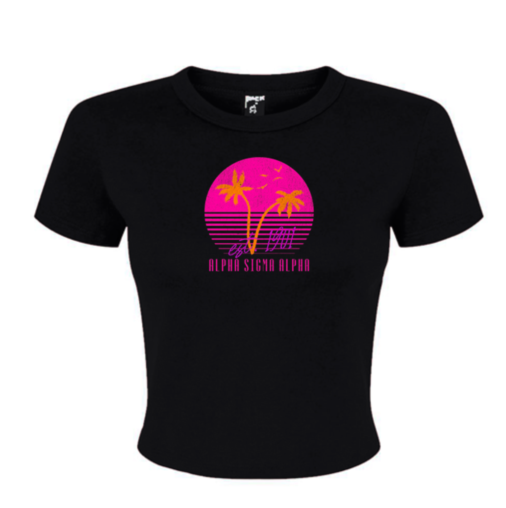 Alpha Sigma Alpha Palm Tree Baby Tee - Ivy Society