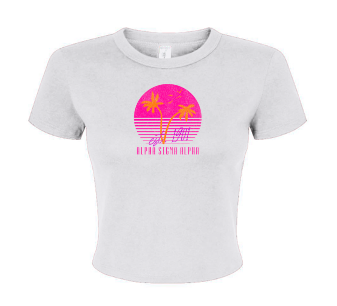 Alpha Sigma Alpha Palm Tree Baby Tee - Ivy Society