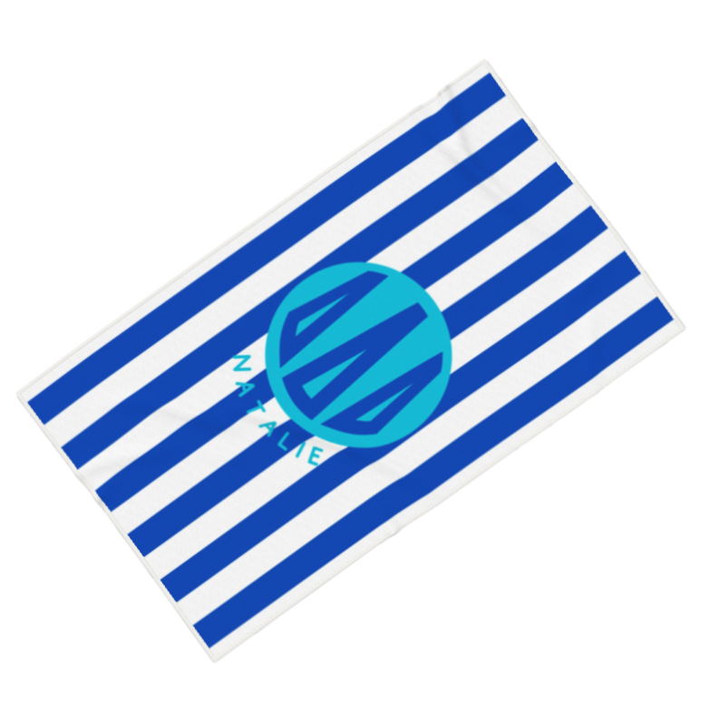 Tri Delta Personalized Cabana Stripe Beach Towel - Ivy Society