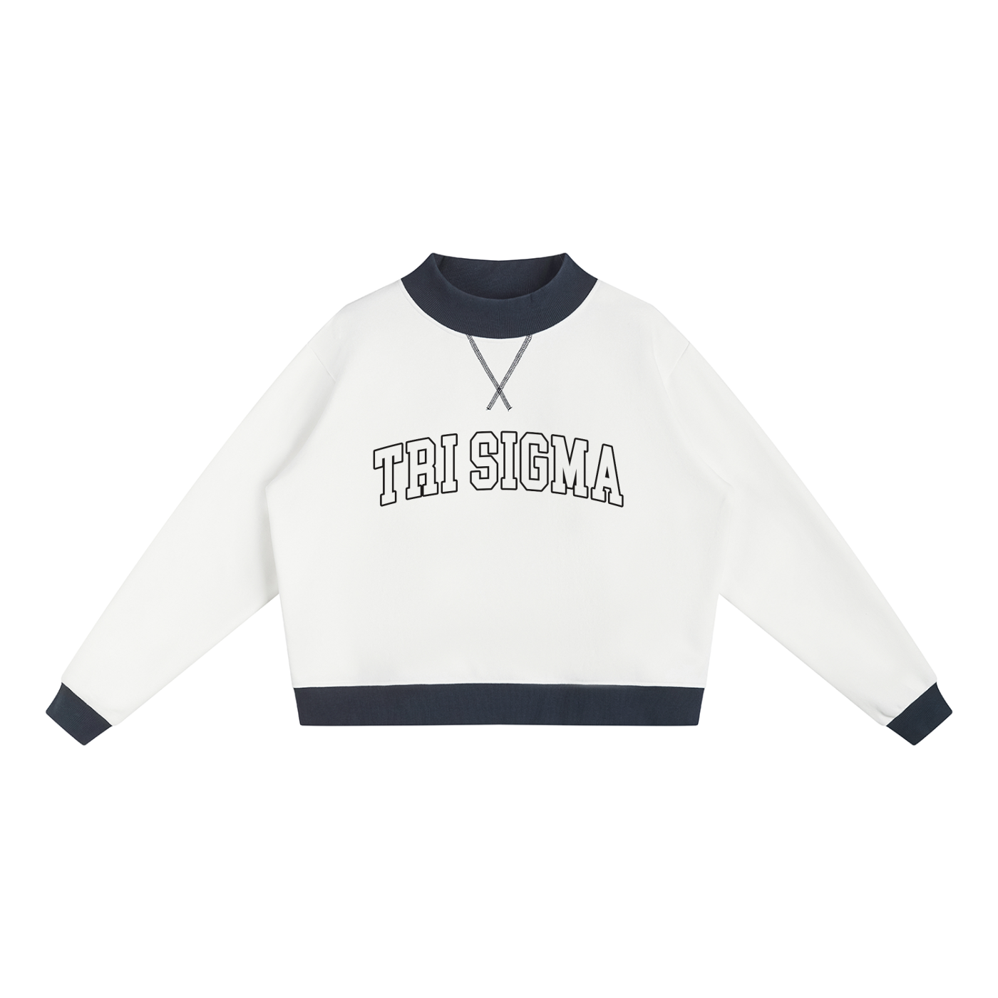 Tri Sigma Two Tone Mockneck Sweatshirt