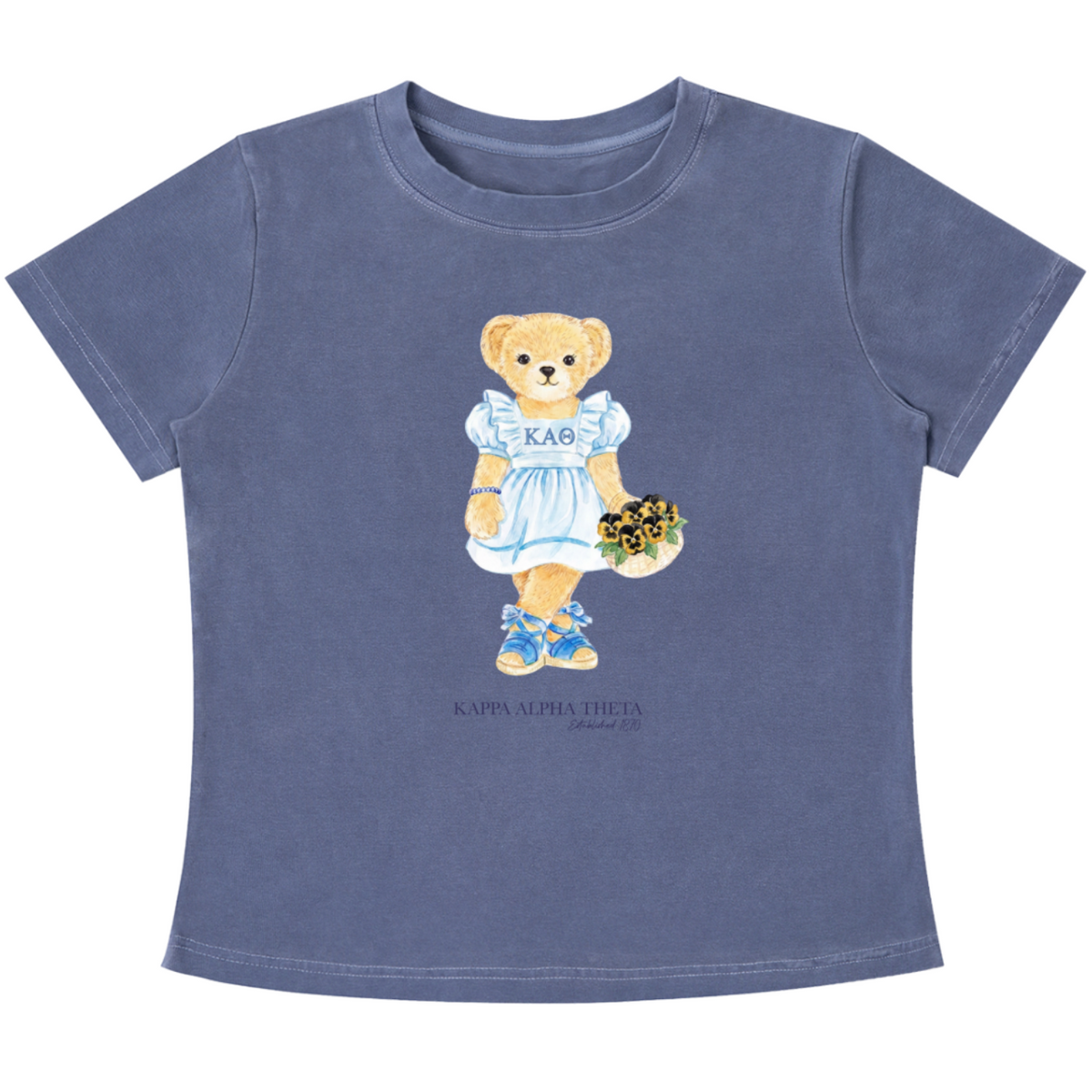 Kappa Alpha Theta Flower Bear Baby Tee