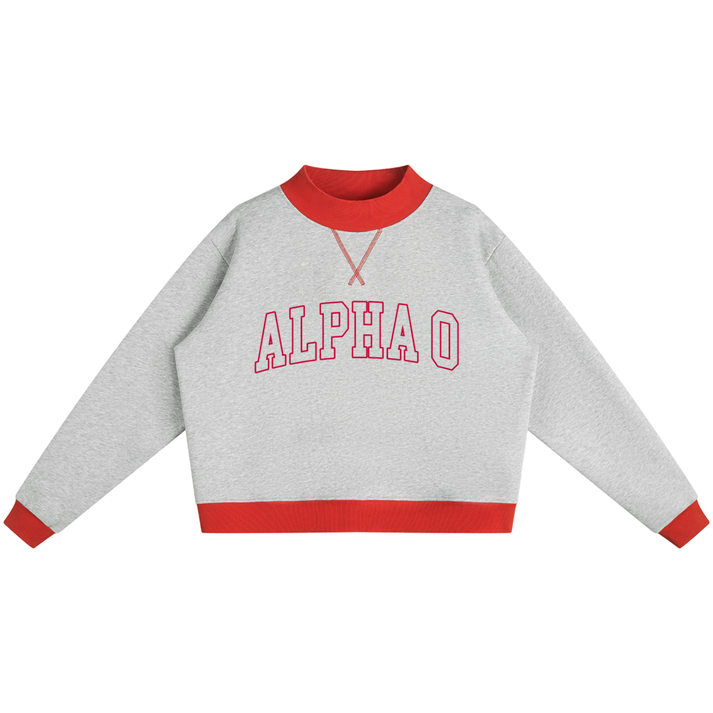Alpha Omicron Pi Two Tone Mock Neck Sweatshirt