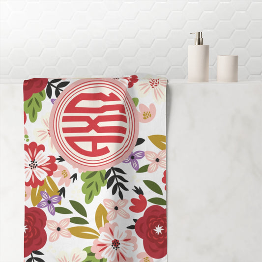 Alpha Chi Omega Floral Minky Towel - Ivy Society