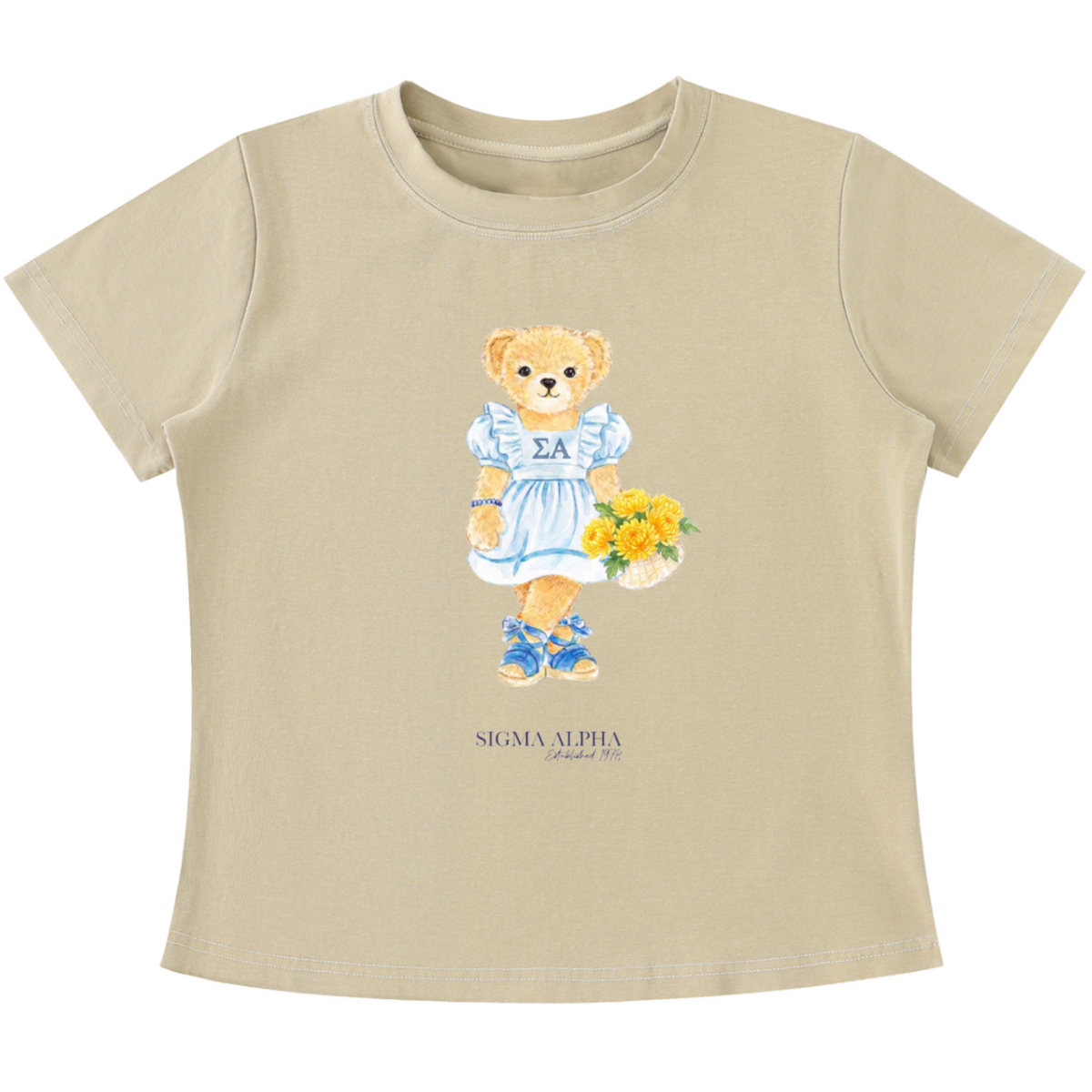 Sigma Alpha Flower Bear Baby Tee