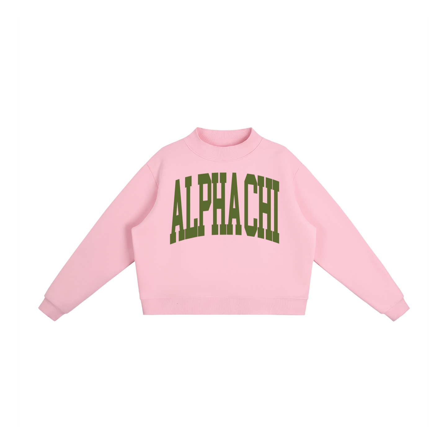 Alpha Chi Omega Big Mock Neck Sweatshirt - Ivy Society