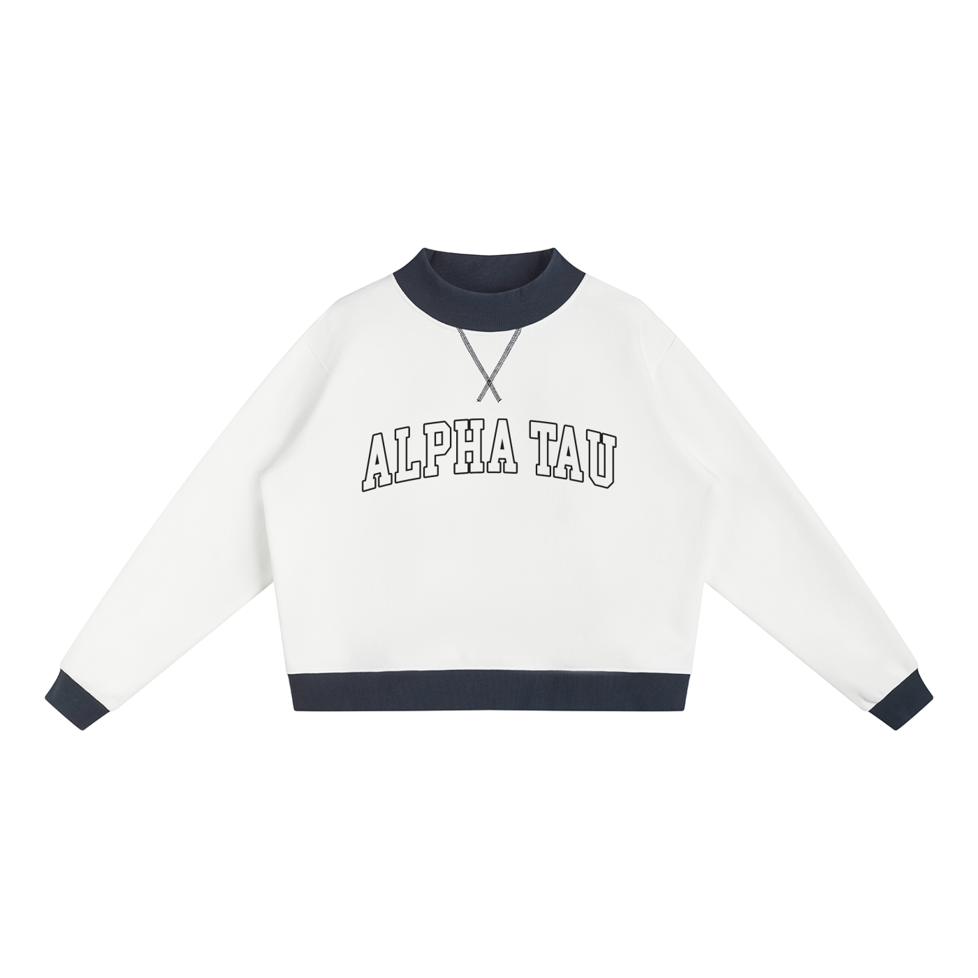 Alpha Sigma Tau Two Tone Mock Neck Sweatshirt