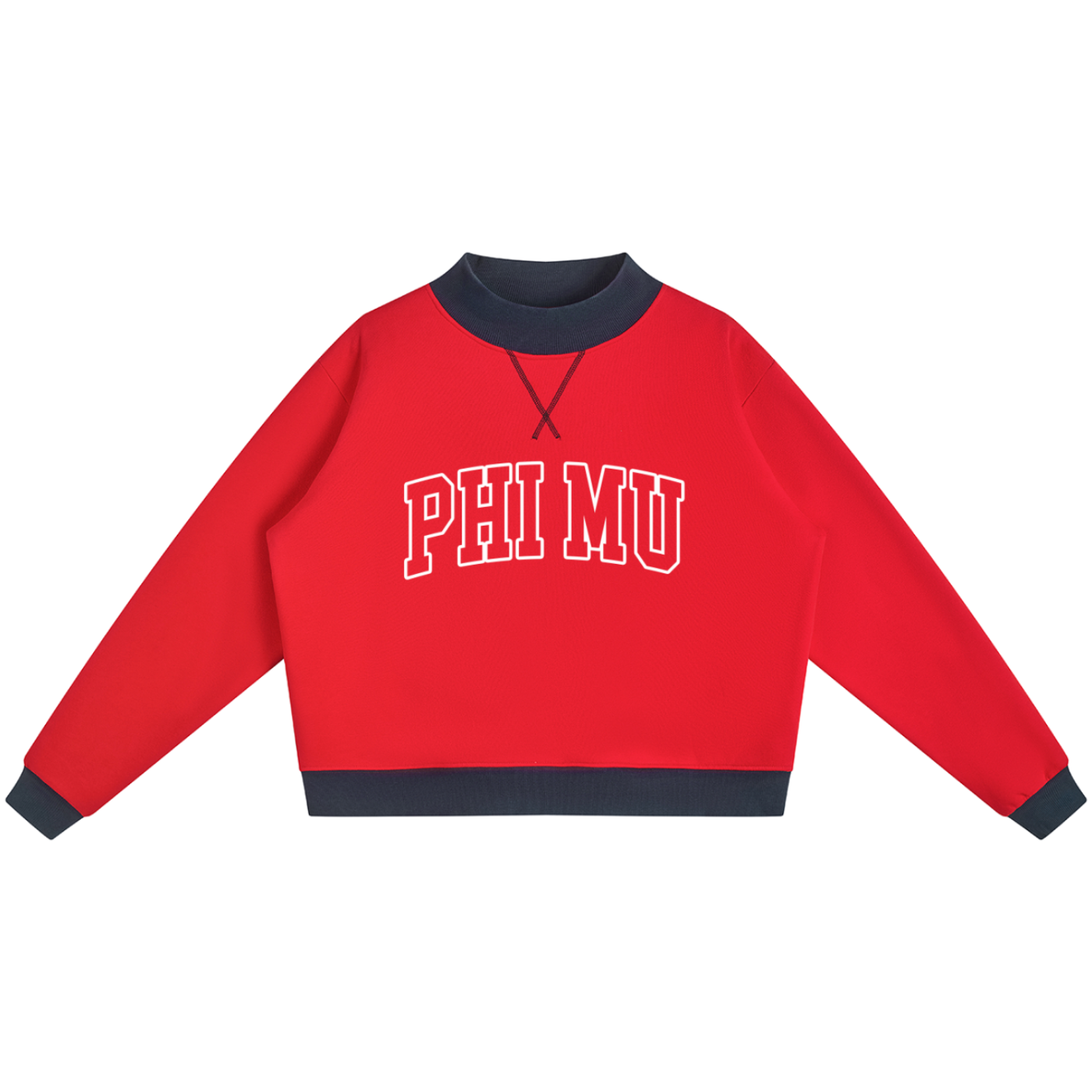 Phi Mu Two Tone Mock Neck Sweatshirt