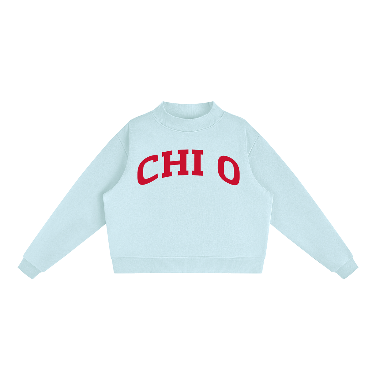 Chi Omega Red Mock Neck Sweatshirt