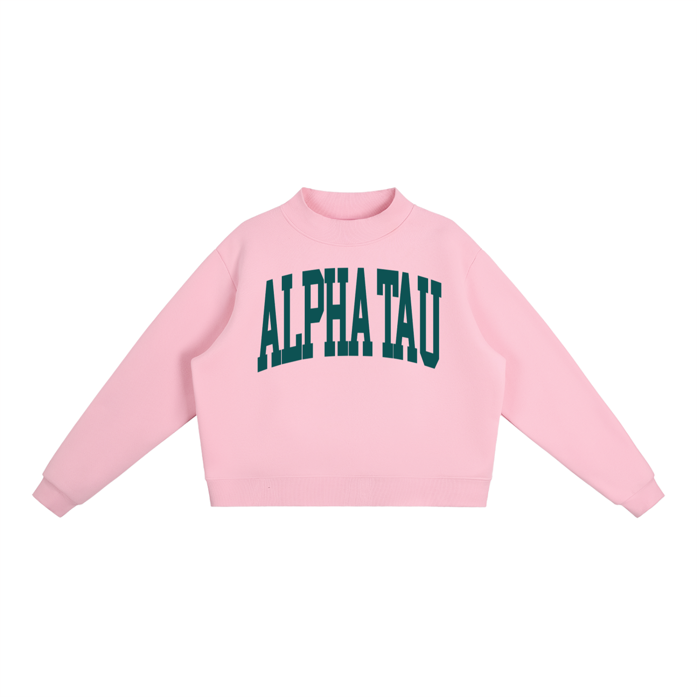 Alpha Sigma Tau Big Mock Neck Sweatshirt - Ivy Society