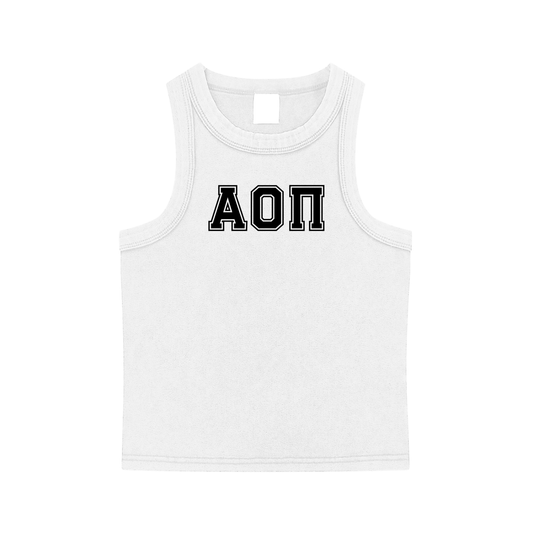 Alpha Omicron Pi Letters Tank Top - Ivy Society