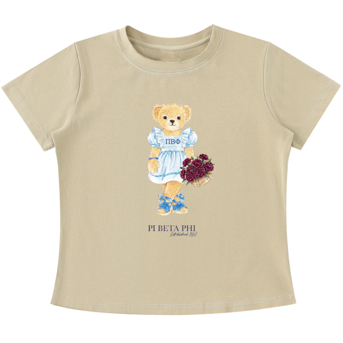Pi Beta Phi Flower Bear Baby Tee