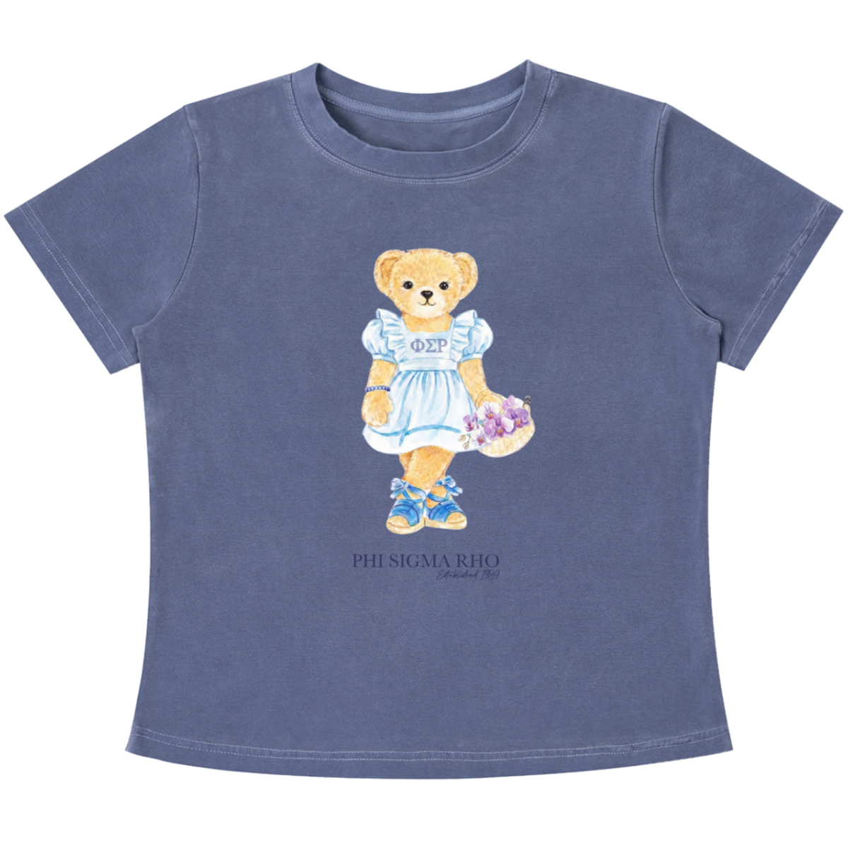 Phi Sigma Rho Flower Bear Baby Tee
