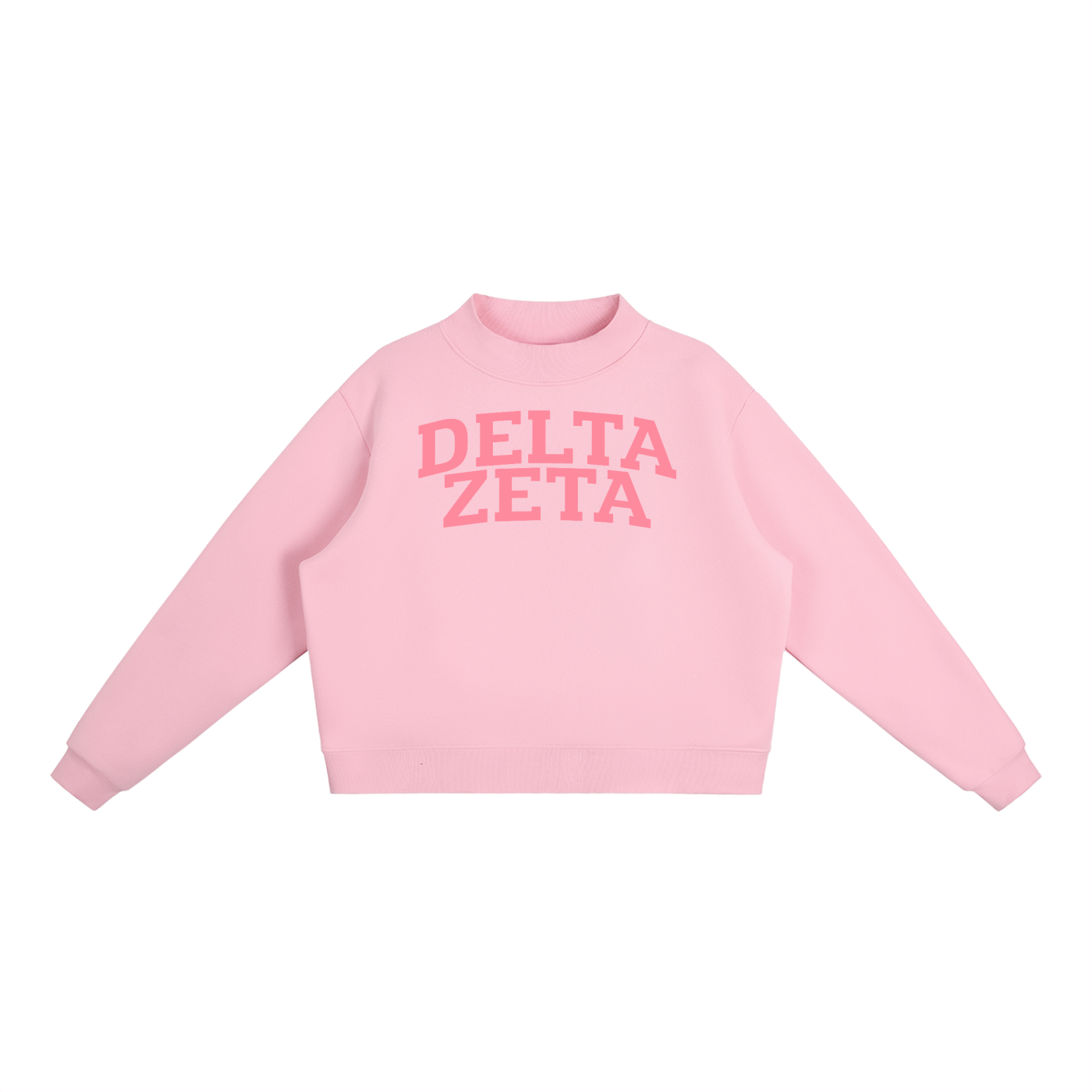 Pink Delta Zeta Mock Neck Sweatshirt - Ivy Society