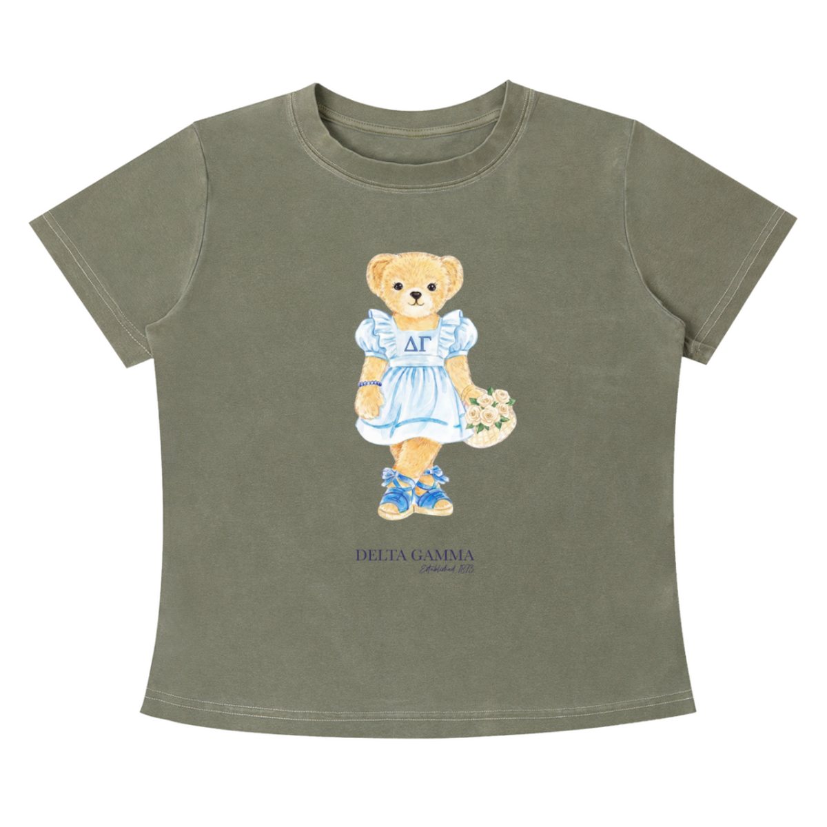 Delta Gamma Flower Bear Baby Tee