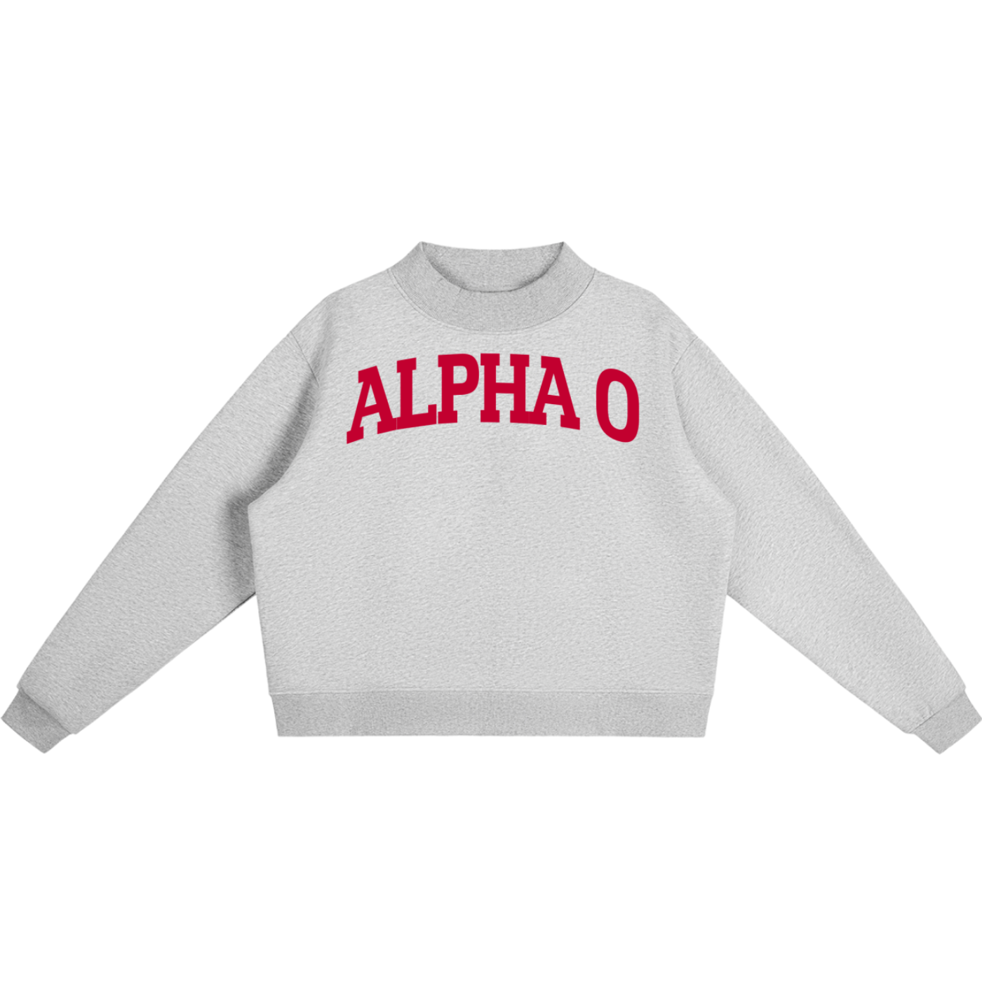 Red Alpha Omicron Pi Mock Neck Sweatshirt - Ivy Society