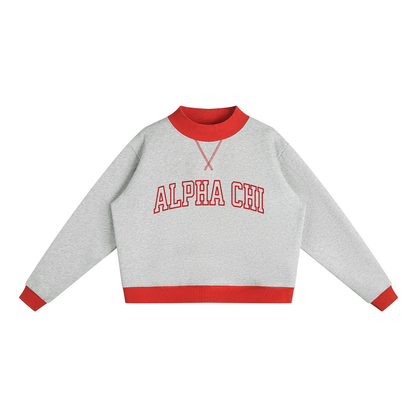 Alpha Chi Omega Two Tone Mock Neck Sweatshirt