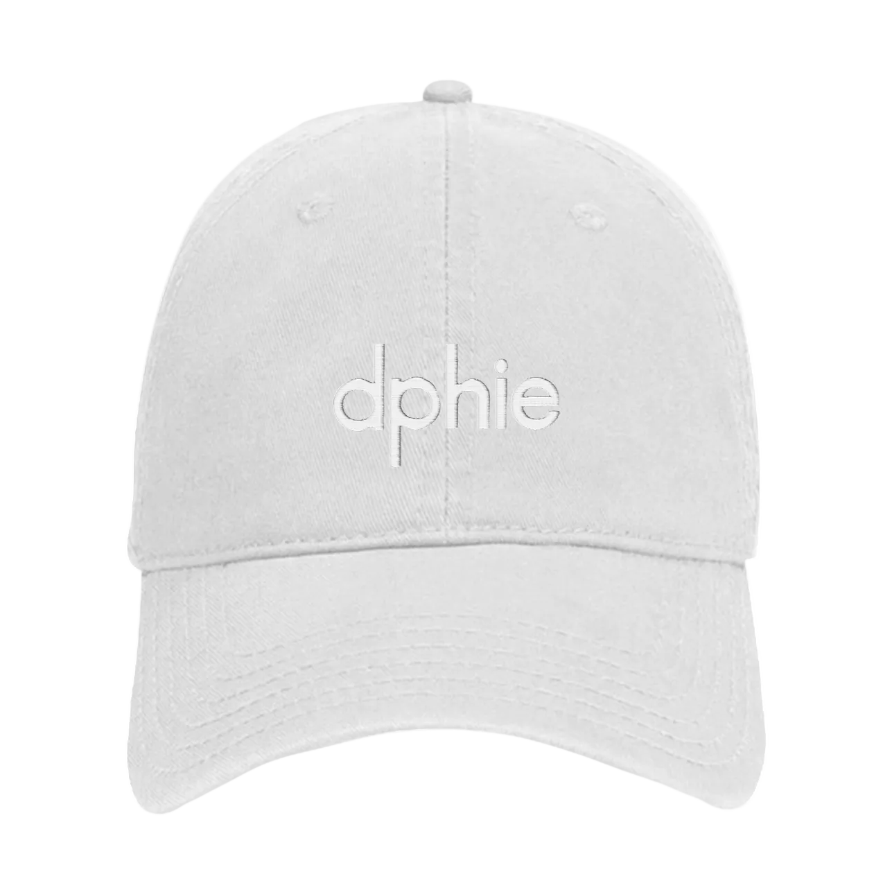 Delta Phi Epsilon White Puff Embroidered Hat