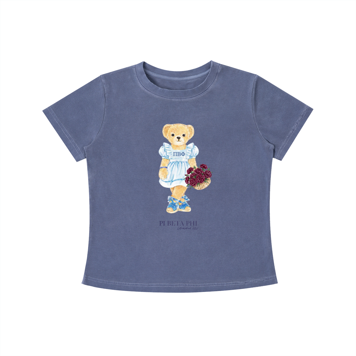 Pi Beta Phi Flower Bear T Shirt