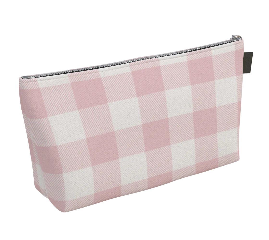 Phi Mu Personalized Gingham Makeup Bag