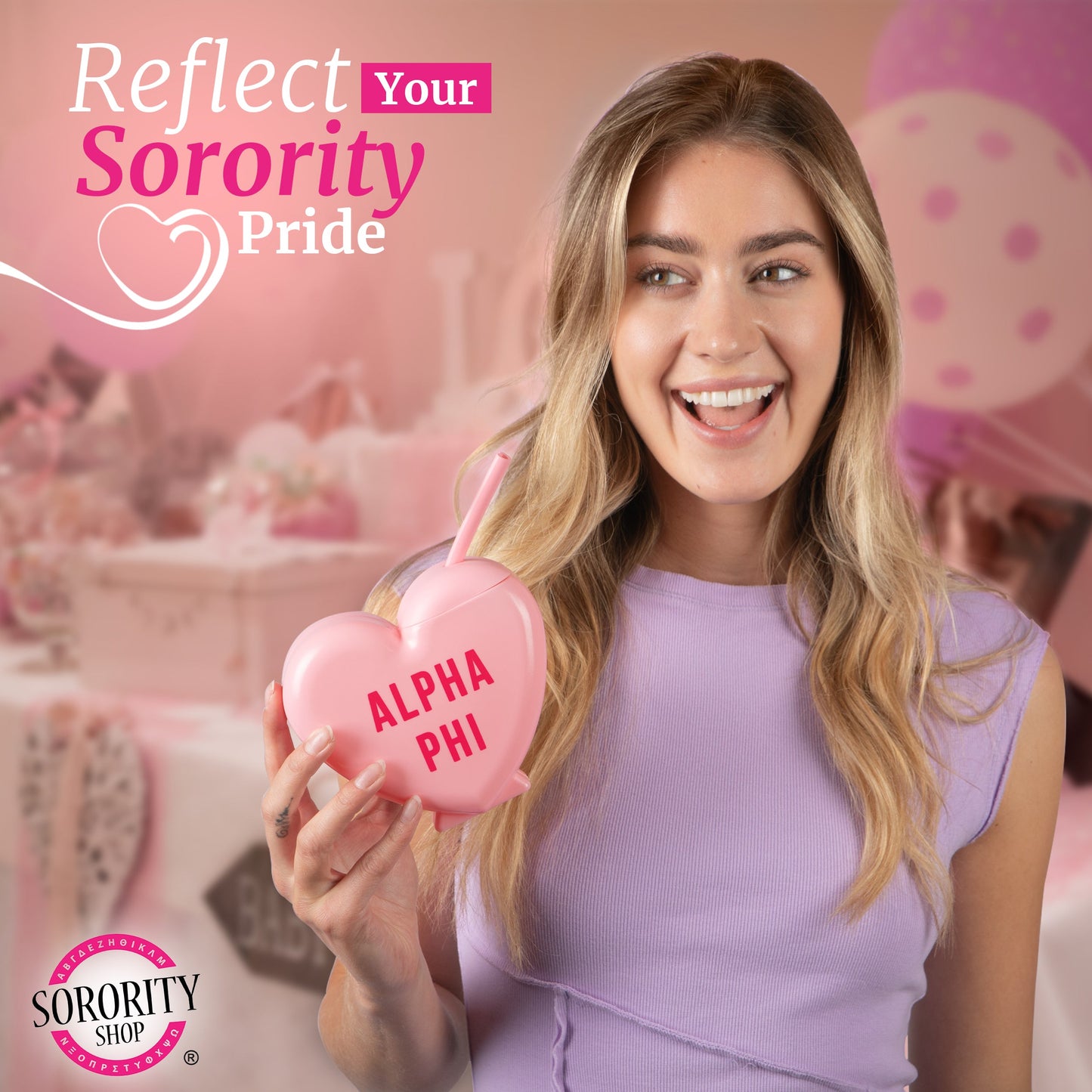 Zeta Tau Alpha Heart Tumbler