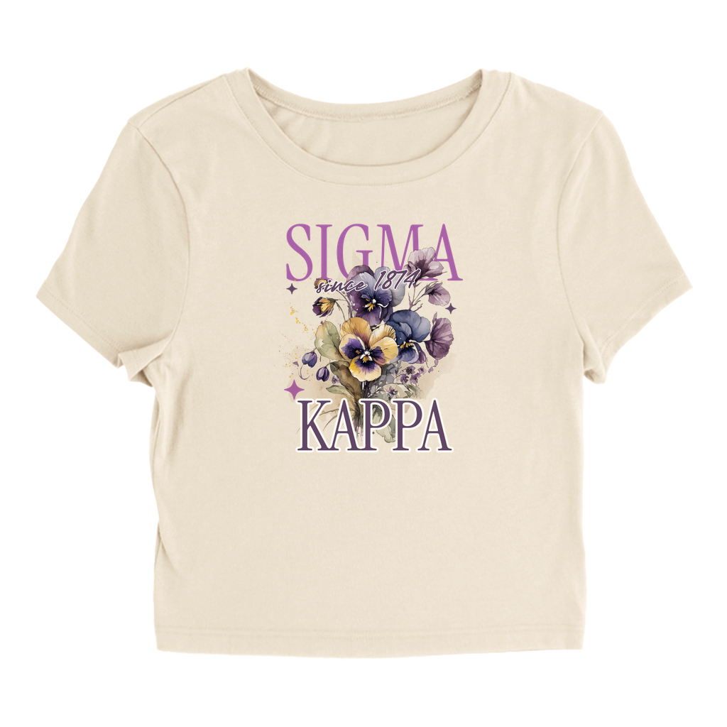 Sigma Kappa Flower Baby Tee - Ivy Society