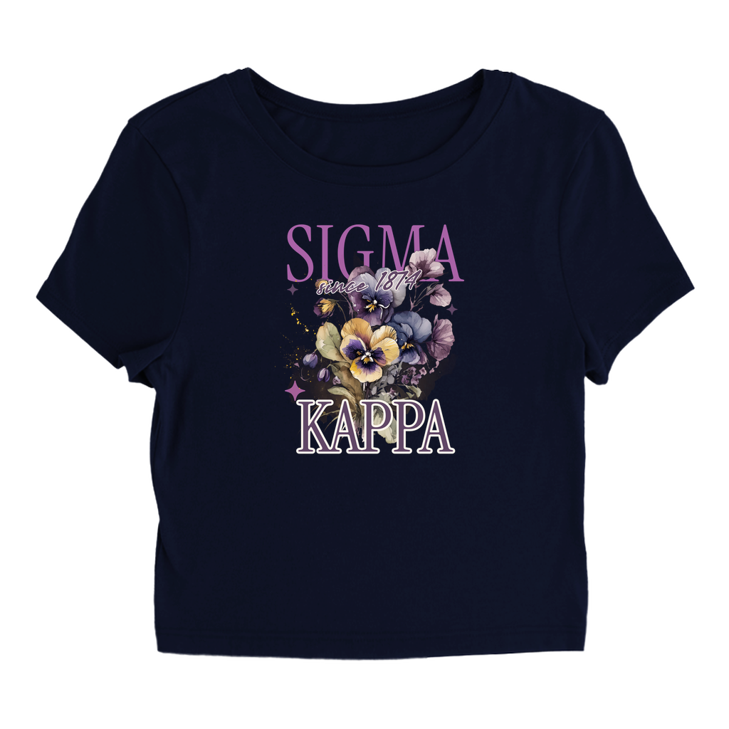 Sigma Kappa Flower Baby Tee - Ivy Society