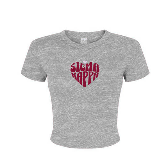 Sigma Kappa Heart Baby Tee - Ivy Society