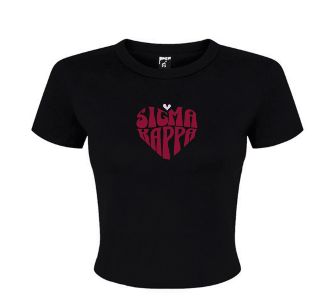 Sigma Kappa Heart Baby Tee - Ivy Society