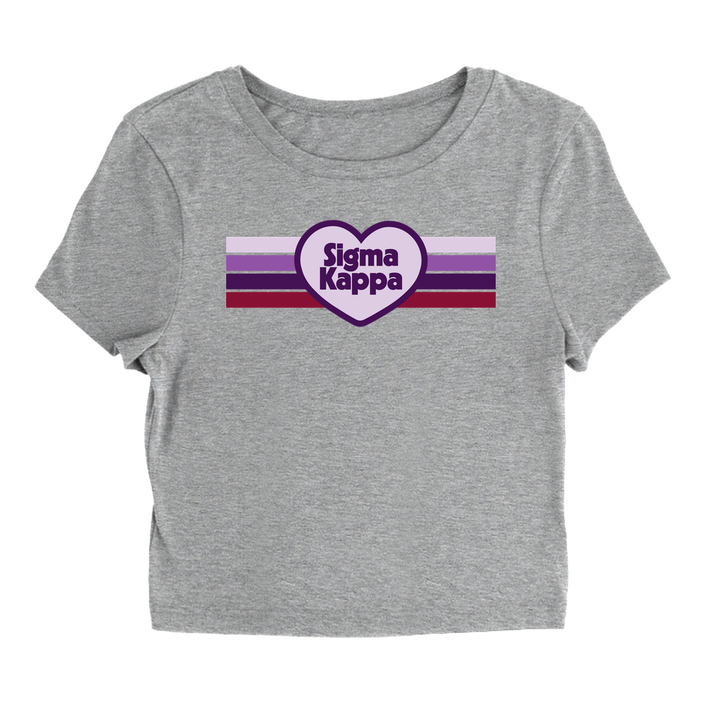 Sigma Kappa Retro Heart Baby Tee - Ivy Society