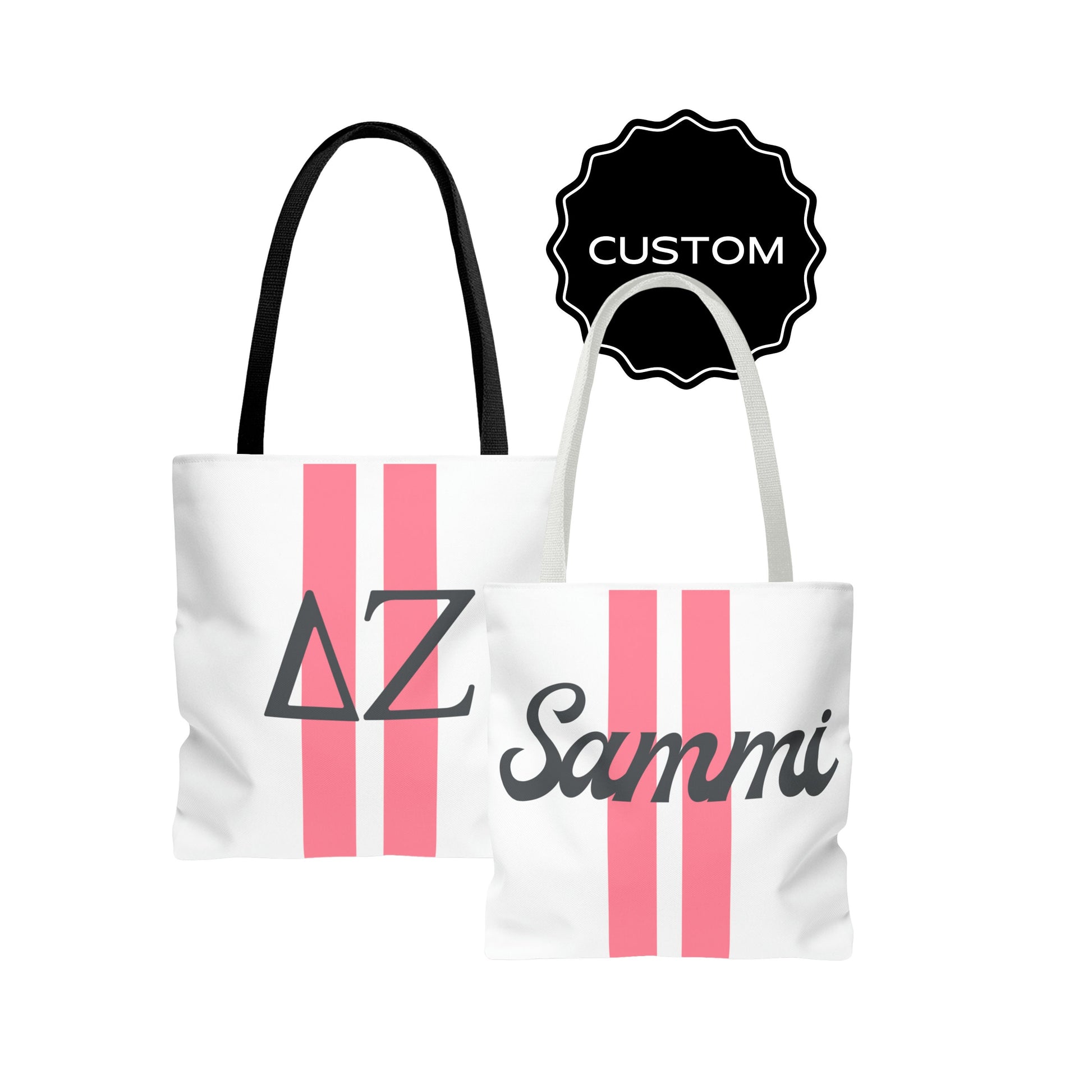 Delta Zeta Personalized Stripe Tote Bag - Ivy Society