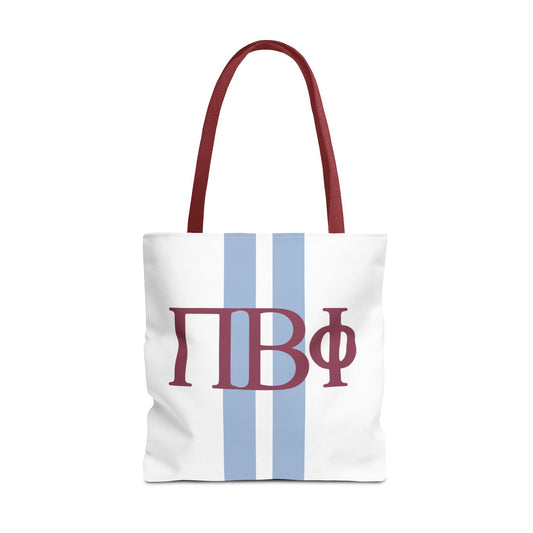 Pi Beta Phi Personalized Stripe Tote Bag - Ivy Society