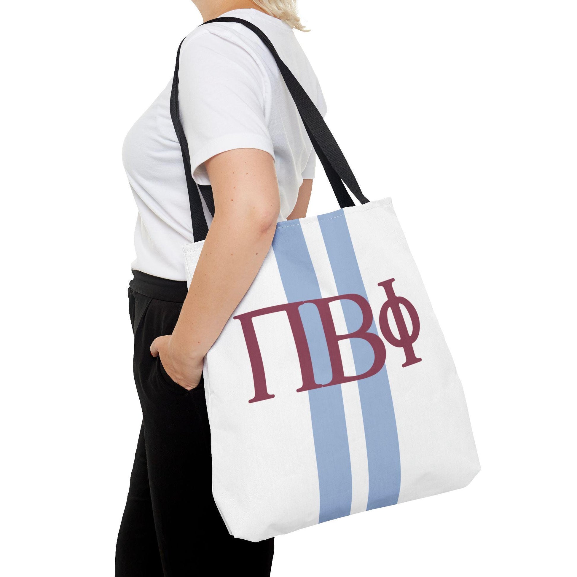 Pi Beta Phi Personalized Stripe Tote Bag - Ivy Society