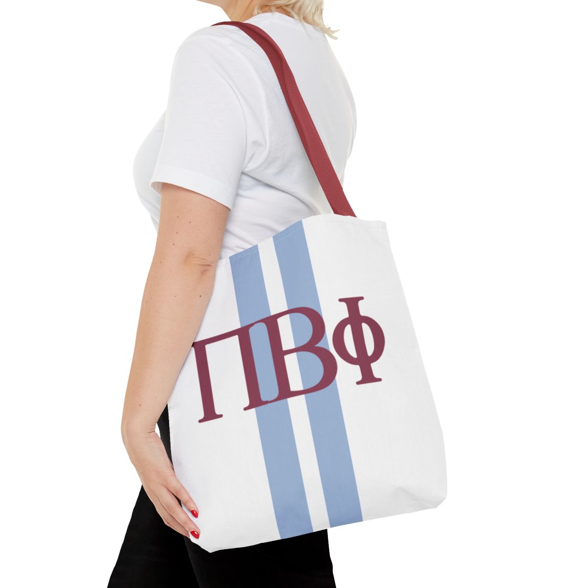 Pi Beta Phi Personalized Stripe Tote Bag - Ivy Society
