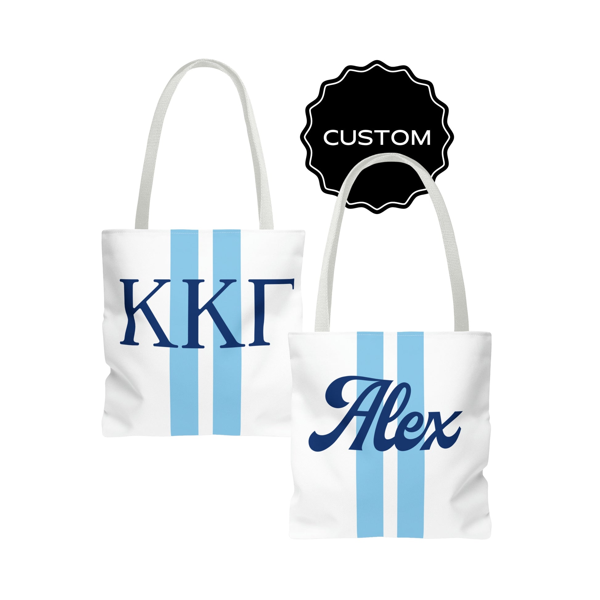 Kappa Kappa Gamma Personalized Stripe Tote Bag - Ivy Society
