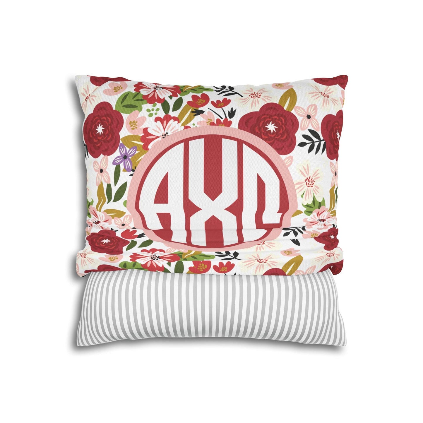 Alpha Chi Omega Floral Throw Pillow Cover - Ivy Society